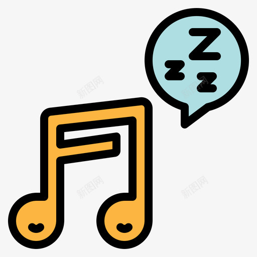 音乐睡眠55线性颜色svg_新图网 https://ixintu.com 音乐 睡眠 线性 颜色