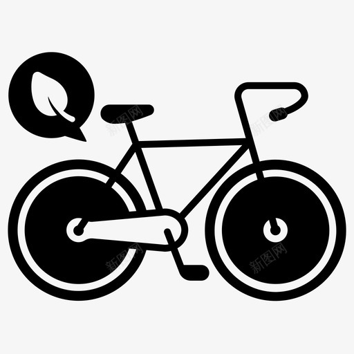 生态自行车生态树叶svg_新图网 https://ixintu.com 生态 自行车 树叶 运输 车辆 go-eco 字形