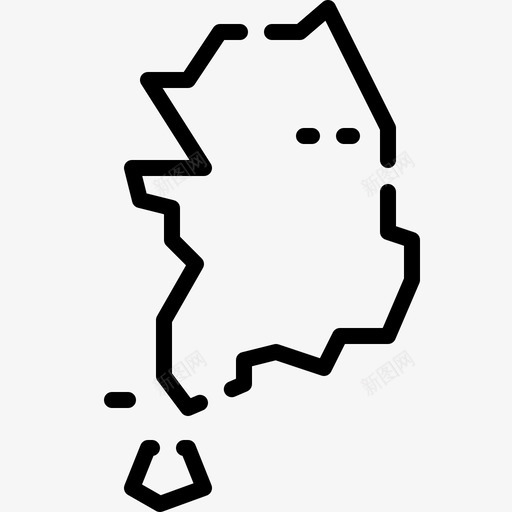 韩国地图4直线svg_新图网 https://ixintu.com 韩国 地图 直线