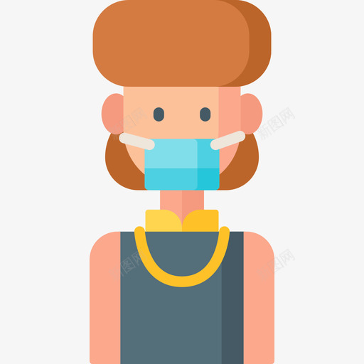 女人带着医用面具的阿凡达9号扁平svg_新图网 https://ixintu.com 女人 带着 医用 面具 阿凡 9号 扁平