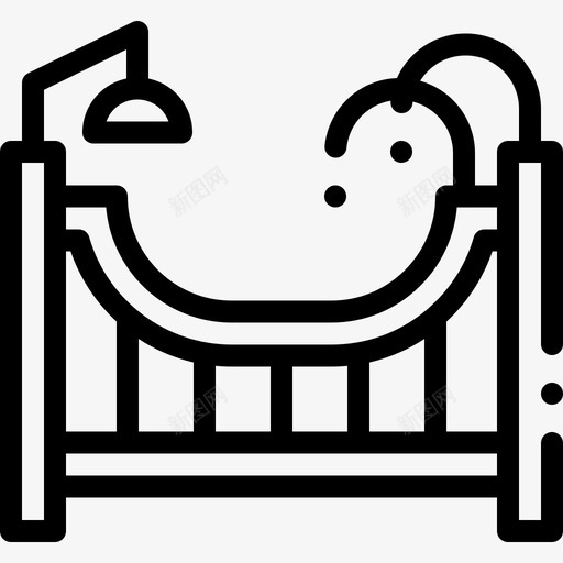 婴儿床智能家居26线性svg_新图网 https://ixintu.com 婴儿床 智能家居 线性