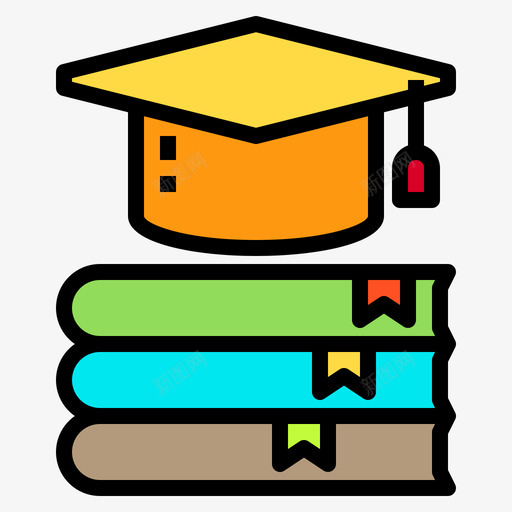 毕业帽学历330线型颜色svg_新图网 https://ixintu.com 毕业 学历 线型 颜色