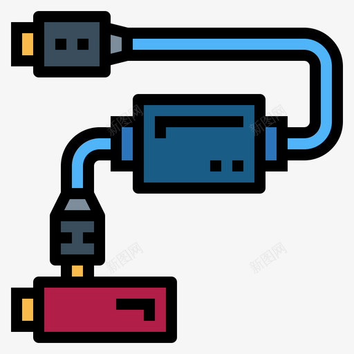 Usb端口电视56线性彩色svg_新图网 https://ixintu.com Usb 端口 电视 线性 彩色