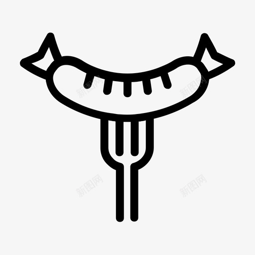 香肠肉油炸svg_新图网 https://ixintu.com 香肠 油炸 食品 餐厅