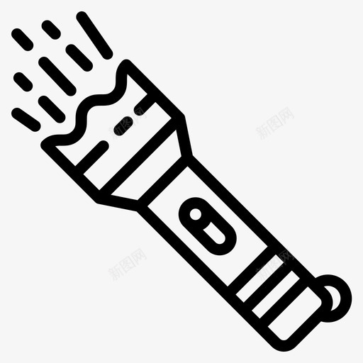 手电筒家用工具1线性svg_新图网 https://ixintu.com 手电筒 家用 工具 线性
