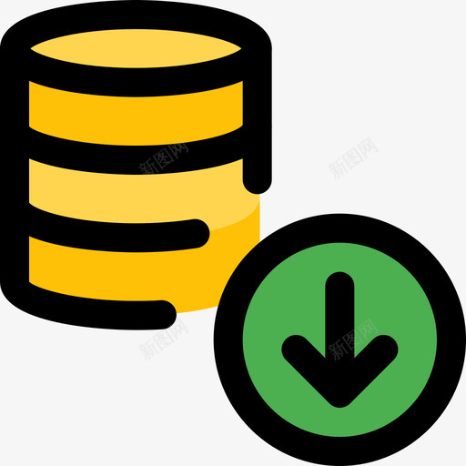 向下web应用程序数据库4线性颜色svg_新图网 https://ixintu.com 向下 web 应用程序 数据库 线性 颜色