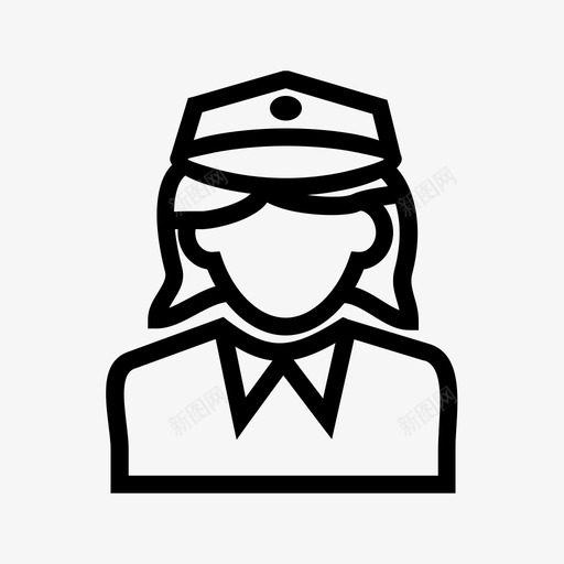 女警察头像人物svg_新图网 https://ixintu.com 女警察 人物 头像