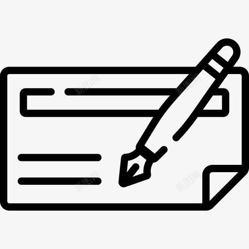 支票工商管理17直线svg_新图网 https://ixintu.com 支票 工商管理 直线