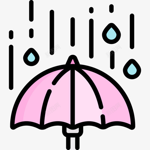 雨自然花5线颜色svg_新图网 https://ixintu.com 自然 颜色