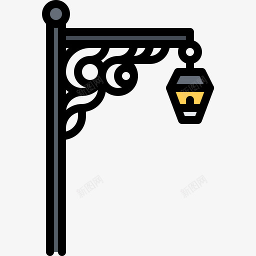 路灯铁匠3彩色svg_新图网 https://ixintu.com 路灯 铁匠 彩色