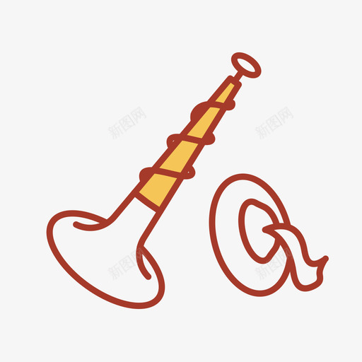 唢呐线框svg_新图网 https://ixintu.com 唢呐 线框
