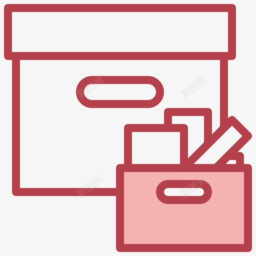 储物箱办公家具7红色svg_新图网 https://ixintu.com 储物箱 办公 家具 红色