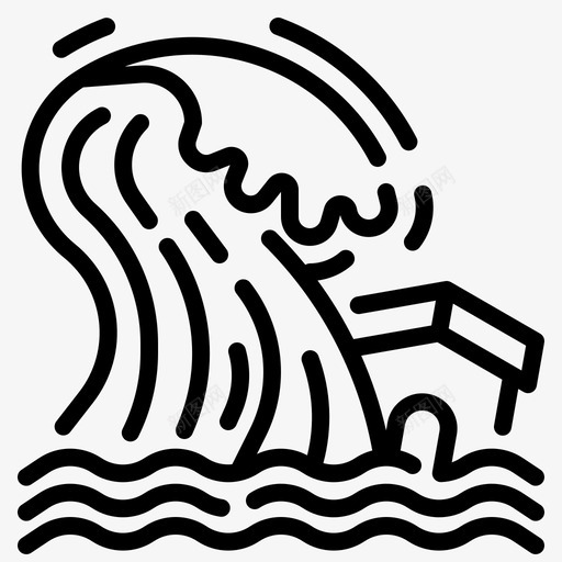 海啸气候变化39线性svg_新图网 https://ixintu.com 海啸 气候变化 线性