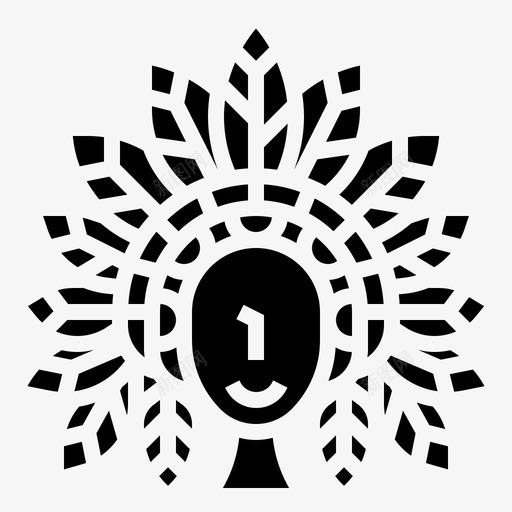 头饰印第安人4字形svg_新图网 https://ixintu.com 头饰 印第安人 字形