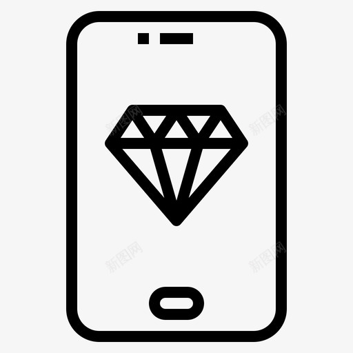 Diamond智能手机技术11线性svg_新图网 https://ixintu.com Diamond 智能 手机 技术 线性