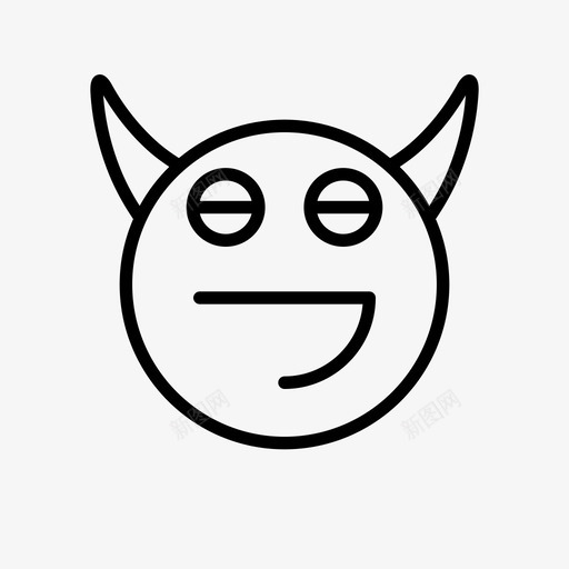 恶魔无聊卡通svg_新图网 https://ixintu.com 恶魔 表情 符号 无聊 卡通 1行