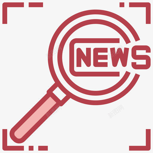 放大镜新杂志3红色svg_新图网 https://ixintu.com 放大镜 新杂志 杂志 红色