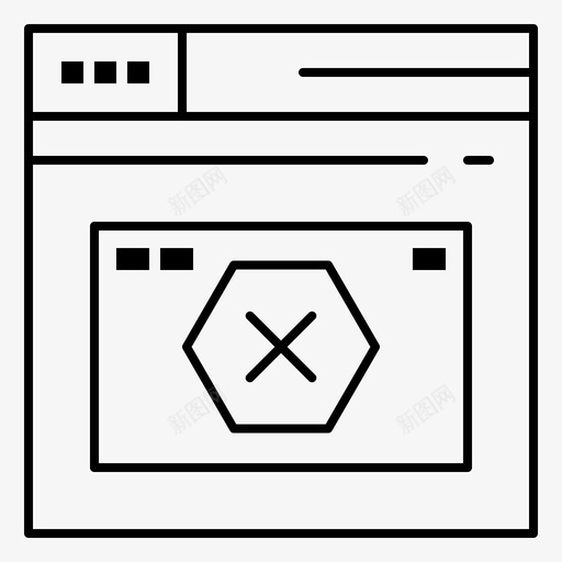 Internet错误页面svg_新图网 https://ixintu.com 网站 Internet 错误 页面 web 线框