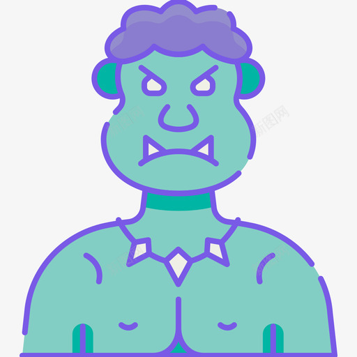 食人魔超自然3线性颜色svg_新图网 https://ixintu.com 食人 超自然 线性 颜色