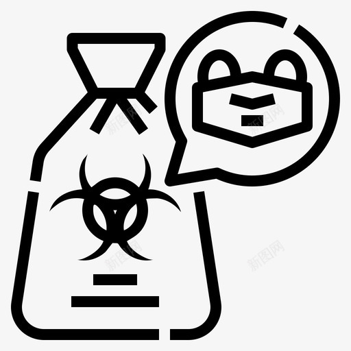 垃圾袋自我保护3线性svg_新图网 https://ixintu.com 垃圾袋 自我 保护 线性