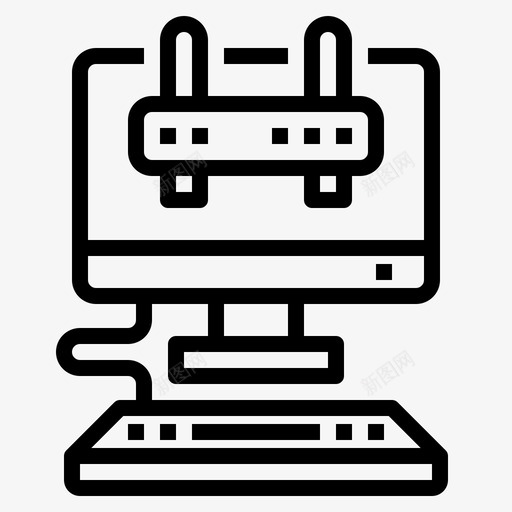 路由器计算机74线性svg_新图网 https://ixintu.com 路由器 计算机 线性