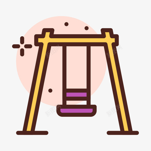 秋千玩具49线性颜色svg_新图网 https://ixintu.com 秋千 玩具 线性 颜色