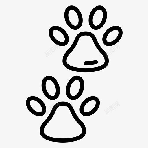 爪印宠物13线状svg_新图网 https://ixintu.com 爪印 宠物 线状