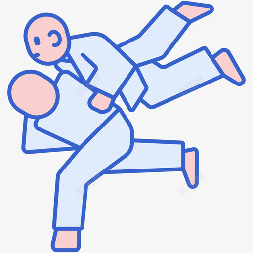柔道武术43线条色彩svg_新图网 https://ixintu.com 柔道 武术 线条 色彩