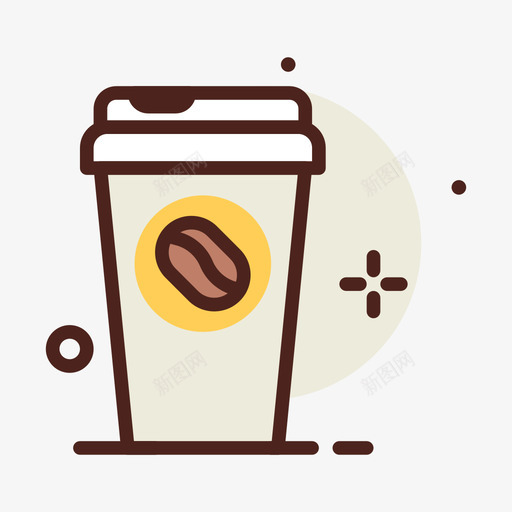 咖啡杯饮料38线性颜色svg_新图网 https://ixintu.com 咖啡杯 饮料 线性 颜色