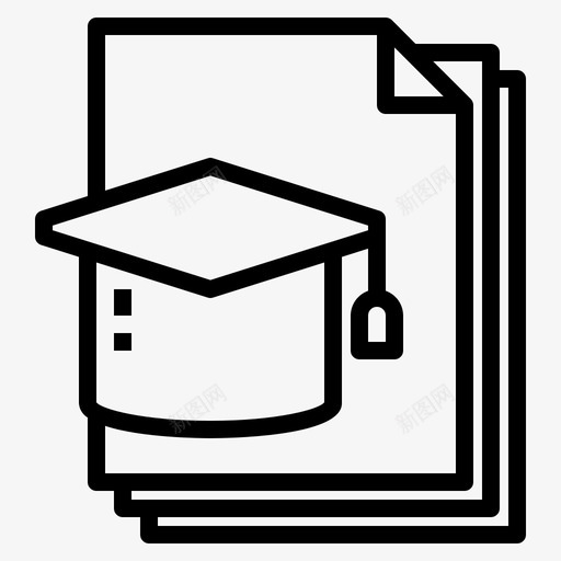 毕业帽文件35线性svg_新图网 https://ixintu.com 毕业 文件 线性
