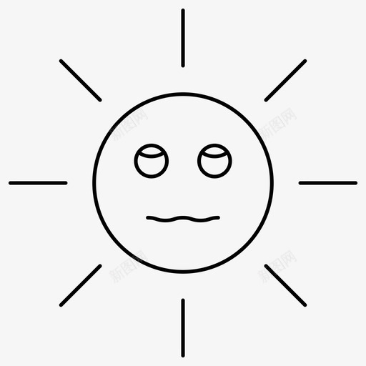 阳光表情符号夏日1px线条图标svg_新图网 https://ixintu.com 阳光 表情 符号 夏日 1px 线条 图标