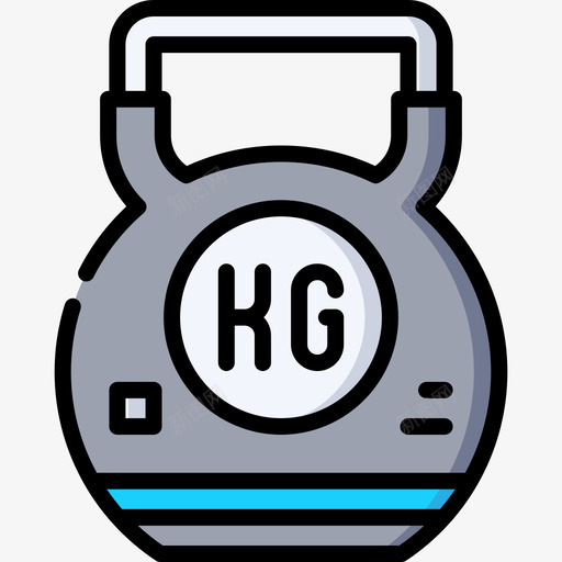 壶铃健身房90线性颜色svg_新图网 https://ixintu.com 壶铃 健身房 线性 颜色