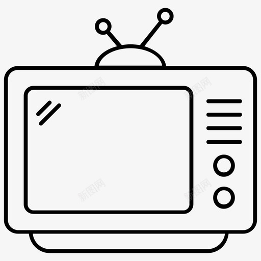 复古电视电子电器电视svg_新图网 https://ixintu.com 电视 复古 电子电器 电视机 网络 通信 概述 向量 图标