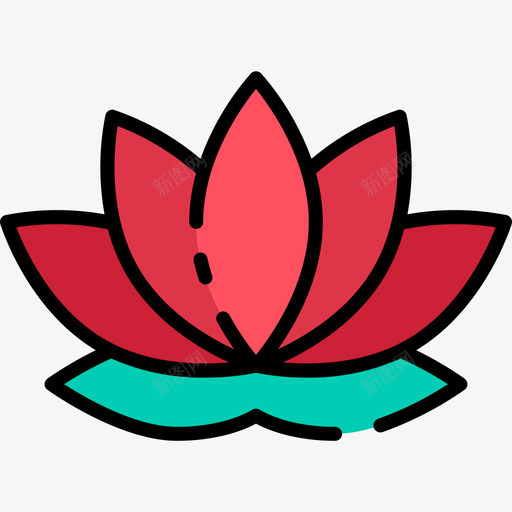 荷花中国93线形颜色svg_新图网 https://ixintu.com 荷花 中国 线形 颜色