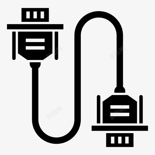 vga电缆计算机适配器计算机电缆svg_新图网 https://ixintu.com 计算机 vga 电缆 适配器 端口 连接器 硬件 字形 图标