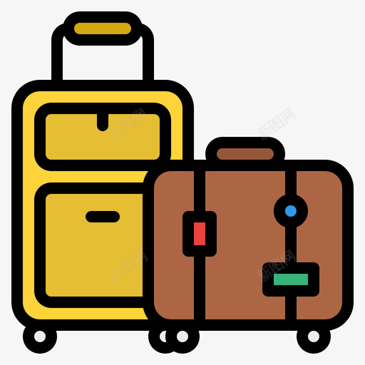 旅行袋316线性颜色svg_新图网 https://ixintu.com 旅行袋 线性 颜色