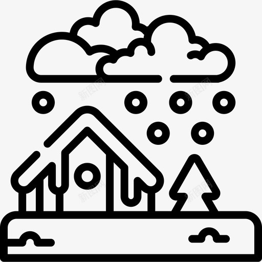 雪自然灾害40线性svg_新图网 https://ixintu.com 自然灾害 线性