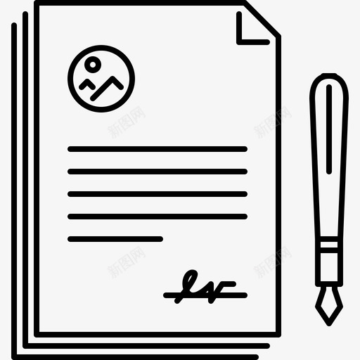 协议合同a4纸svg_新图网 https://ixintu.com 协议 合同 a4 16agreement pen 线性 精美 方正