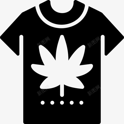 T恤大麻11填充svg_新图网 https://ixintu.com 大麻 填充