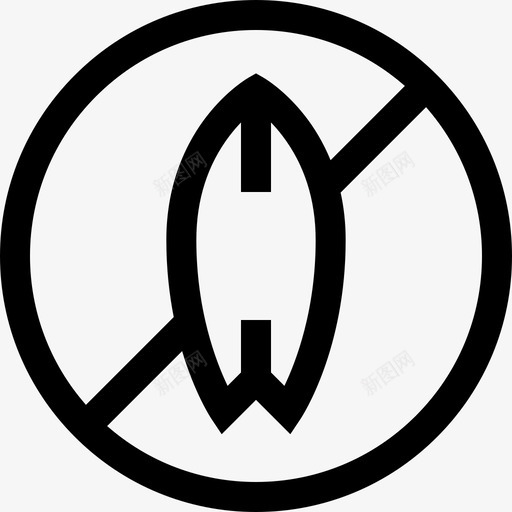 禁止冲浪信号和禁令9线性svg_新图网 https://ixintu.com 禁止 冲浪 信号 禁令 线性