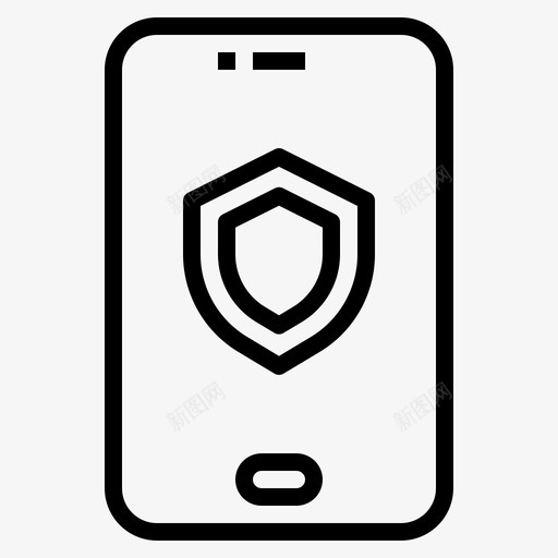 Shield智能手机技术11线性svg_新图网 https://ixintu.com Shield 智能 手机 技术 线性
