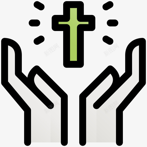 祈祷复活节90线性颜色svg_新图网 https://ixintu.com 祈祷 复活节 线性 颜色