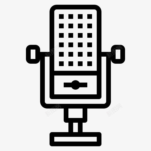 传声器复古装置线性svg_新图网 https://ixintu.com 传声器 复古 装置 线性