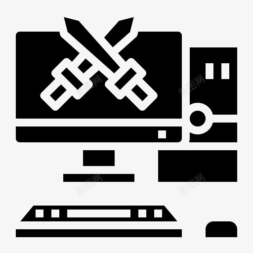 电脑游戏电子竞技9填充svg_新图网 https://ixintu.com 电脑游戏 电子竞技 填充