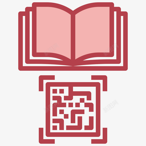 书籍条形码和二维码11红色svg_新图网 https://ixintu.com 书籍 条形码 二维 红色