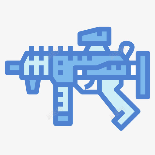 冲锋枪11蓝色svg_新图网 https://ixintu.com 冲锋枪 蓝色