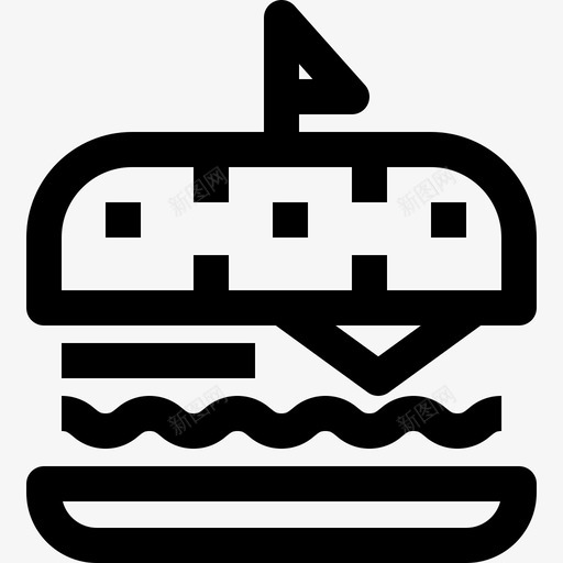汉堡包美国文化svg_新图网 https://ixintu.com 美国 文化 汉堡包 垃圾 食品 地标