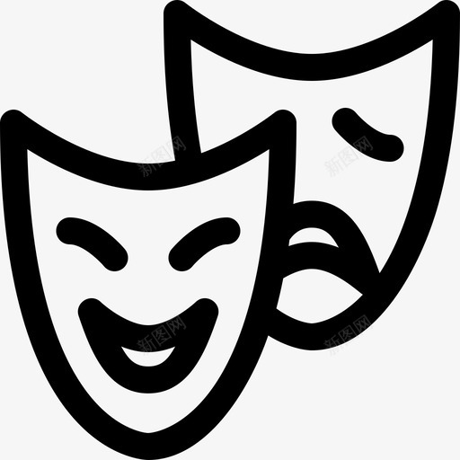 戏剧爱好和自由时间8线性svg_新图网 https://ixintu.com 戏剧 爱好 自由 时间 线性