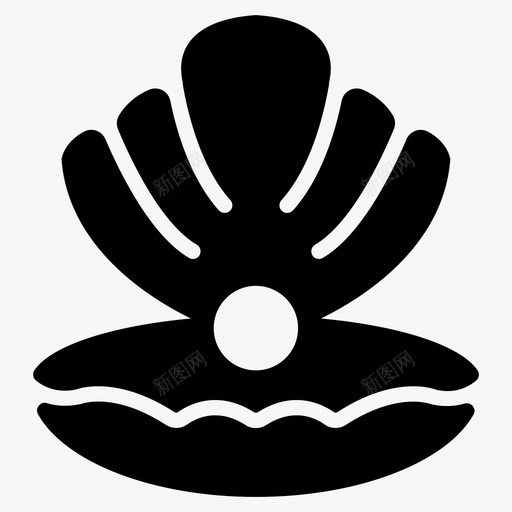 贝壳中的珍珠软体动物原始珍珠svg_新图网 https://ixintu.com 珍珠 贝壳 中的 软体 动物 原始 夏季 字形 矢量 矢量图 图标