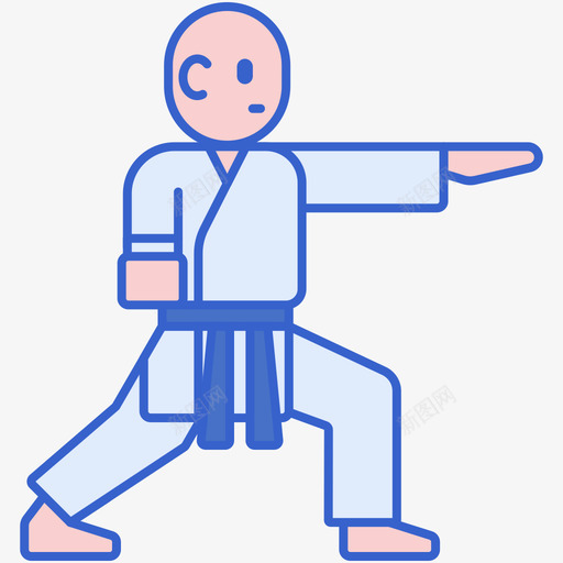 空手道武术43线颜色svg_新图网 https://ixintu.com 空手道 武术 颜色